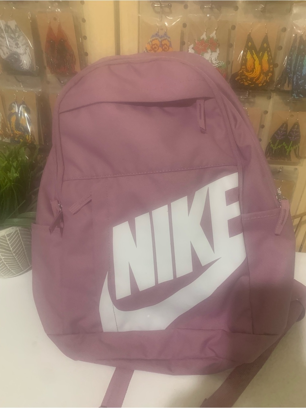 Nike Lavender-Pink Backpack with White Logo